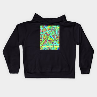 80s Rainbow Neon Strobe Light Abstract Pattern Kids Hoodie